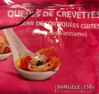 Queues de crevettes decortiquées cuites