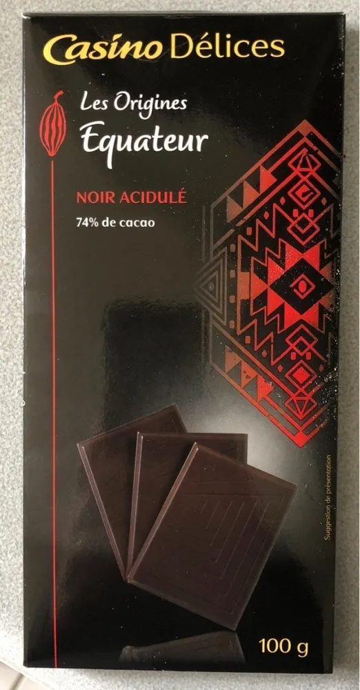 Chocolat noir 74% Equateur - Acidulé