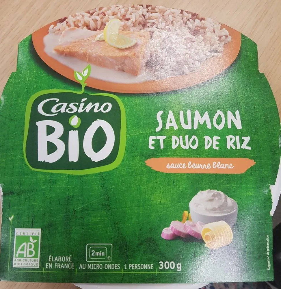 Saumon et duo de riz, sauce beurre blanc