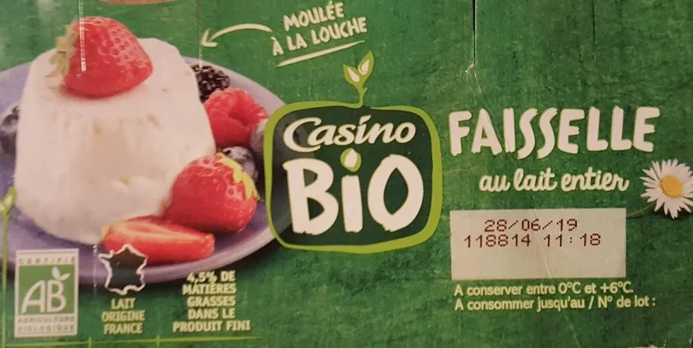 Faisselle au lait entier - 4,5% de matières grasses