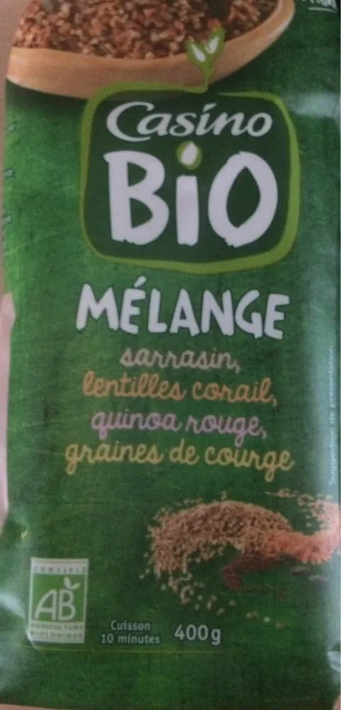 Mélange sarrasin, lentilles corail, quinoa rouge, graines de courge