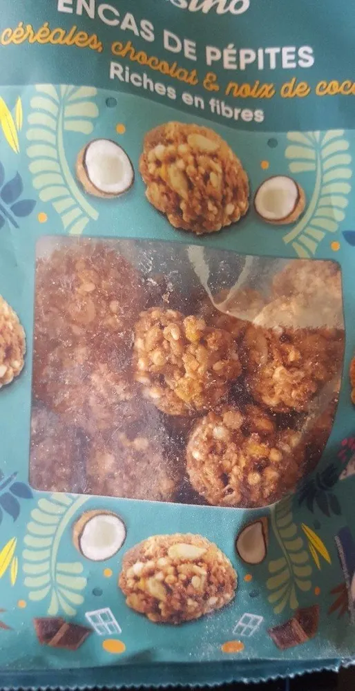 Encas de pépites céréales, chocolat et noix de coco