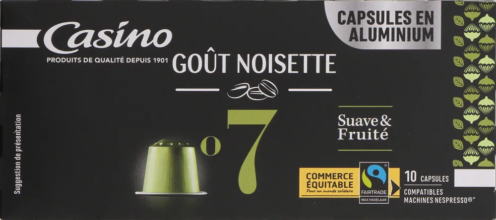 capsules de café Espresso aromatisé noisette