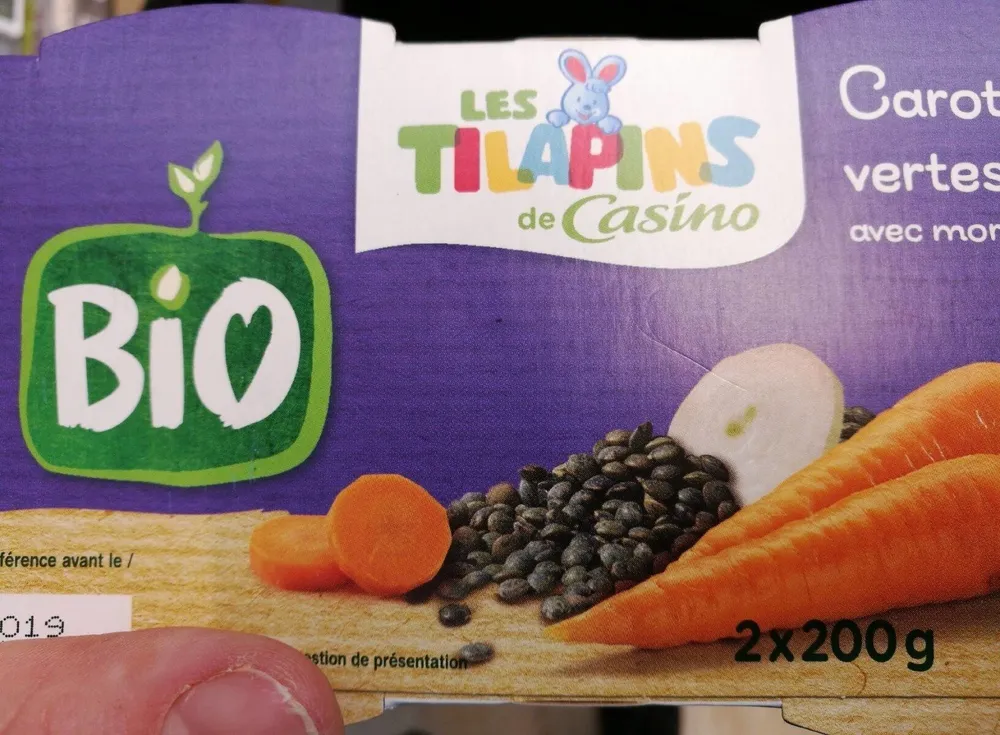 Carottes, lentilles vertes et thym Bio avec morceaux - Dès 12 mois BIO