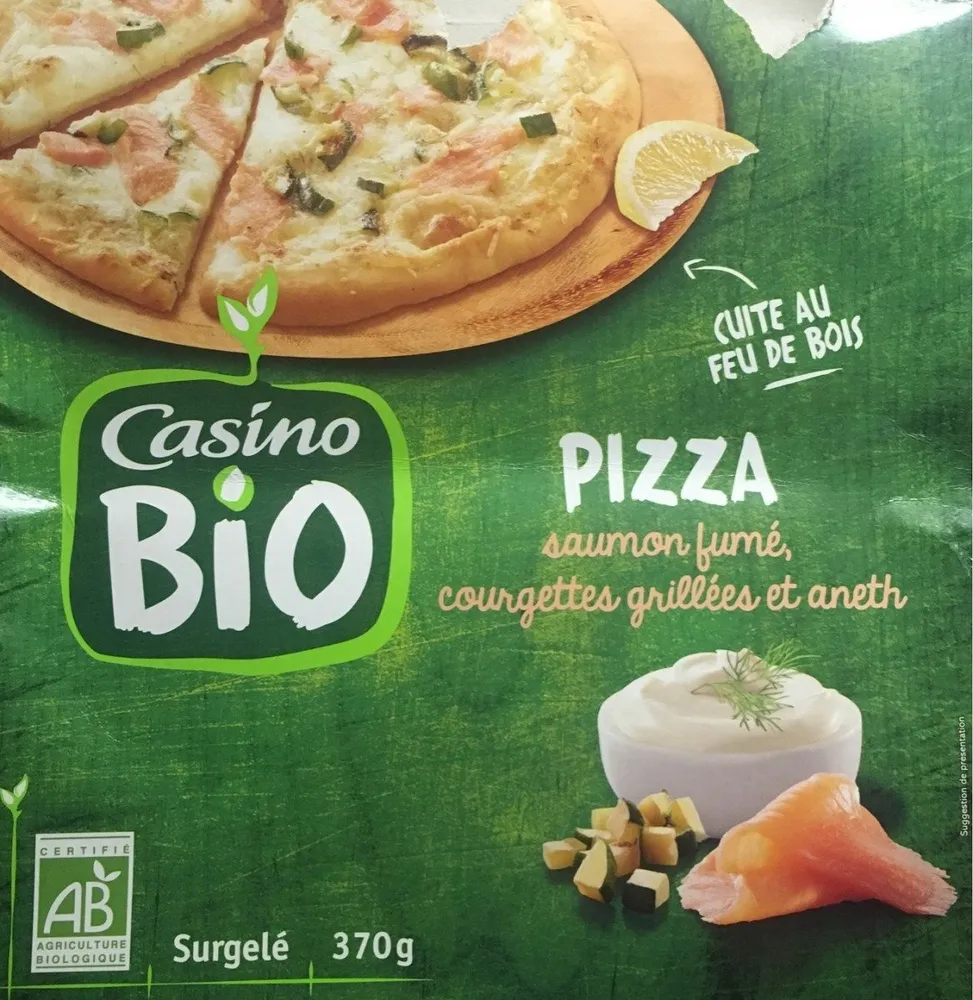 Pizza saumon fumé, courgettes grillées et aneth Bio
