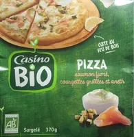 Pizza saumon fumé, courgettes grillées et aneth Bio