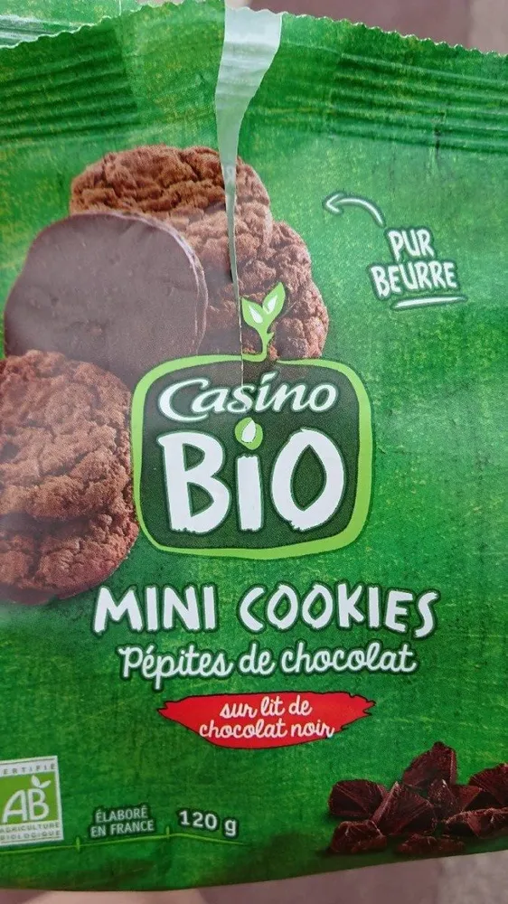 Mini Cookies pépites de chocolat noir sur lit de chocolat noir Bio