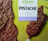 Pistache Enrobage chocolat au lait avec éclats de pistache grillées