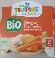 Carotte riz poulet avec morceaux BIO 12 mois