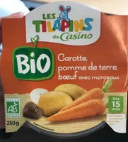 Carotte, pomme de terre, bœuf Bio, avec morceaux