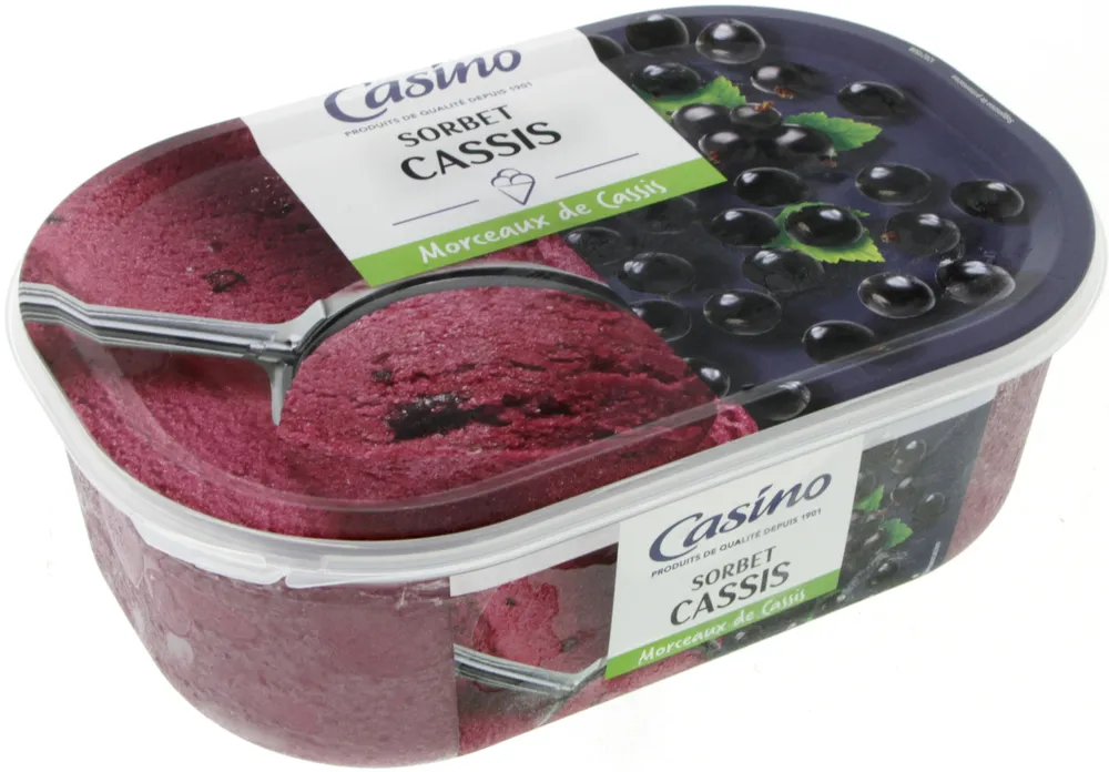 Sorbet cassis avec morceaux de cassis