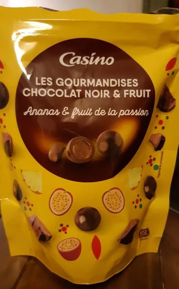 Les gourmandises Chocolat noir et fruits - Ananas et fruits de la passion