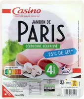 Jambon de Paris Découenné Dégraissé -25% de sel - 4 Tranches