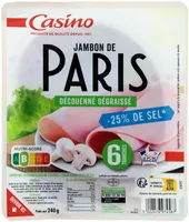Jambon de Paris Découenné Dégraissé 25% de sel