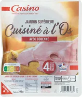Jambon supérieur cuisiné à l'os avec couenne