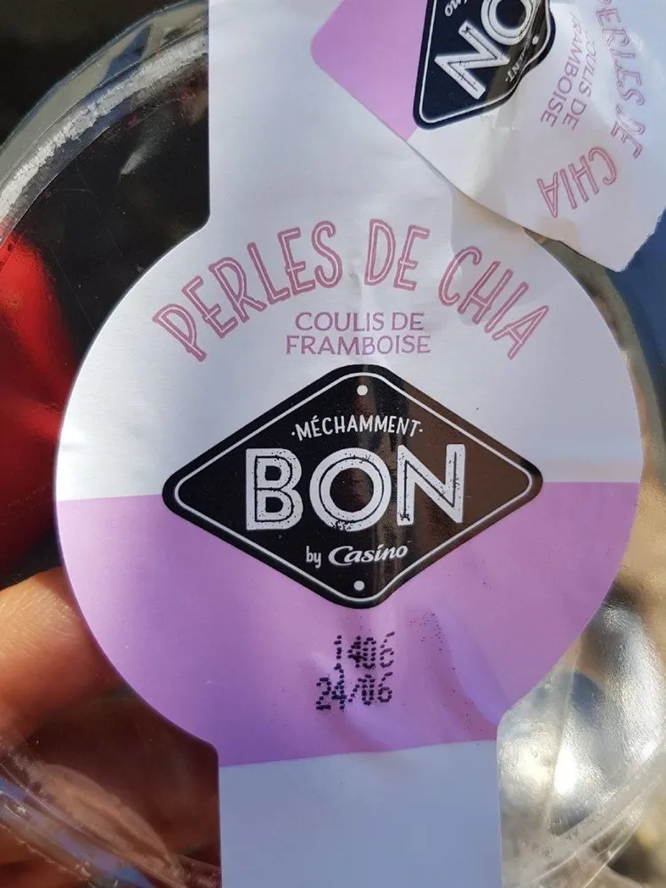 Perle de chia coulis de framboise