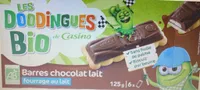Barres chocolat lait fourrage au lait