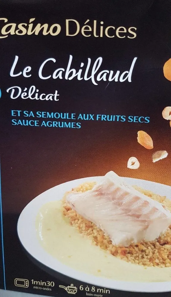 Cabillaud sauce agrumes et semoule aux fruits secs