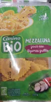 Mezzaluna farce aux légumes grillés BIO - Sépcialités céréalières à base de semoule de blé dur, de sarrasin et de curcuma avec farce aux légumes grillés