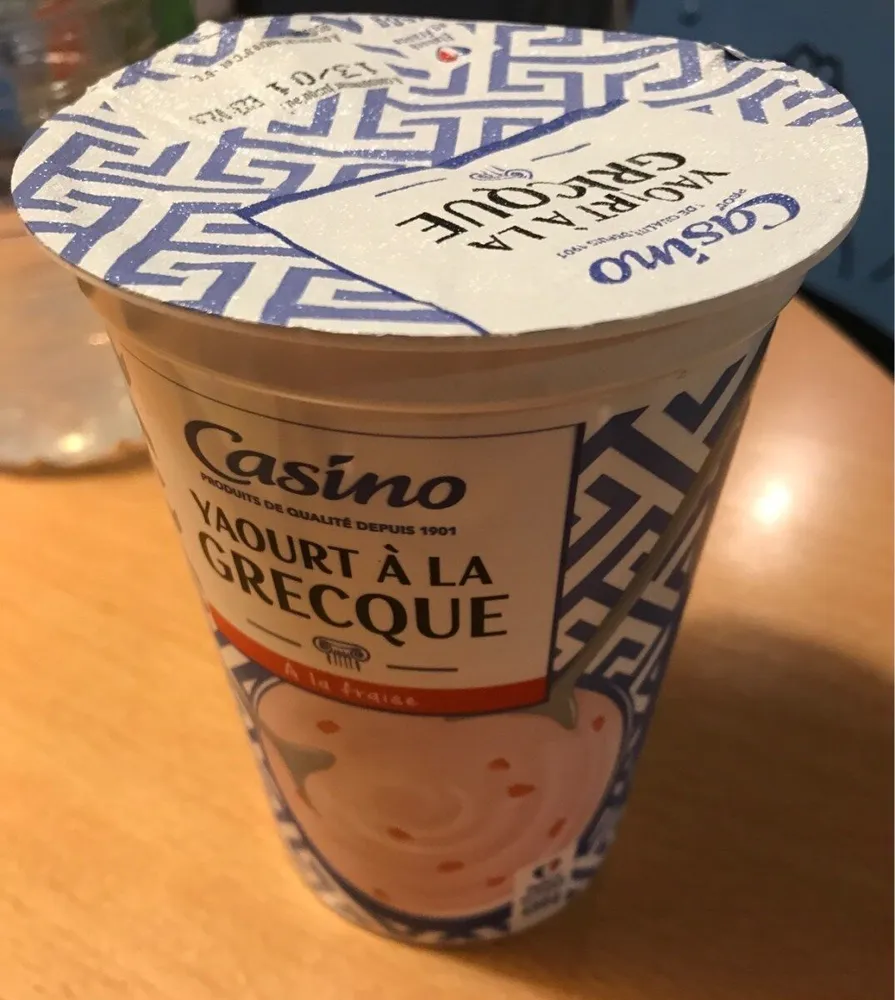 Yaourt à la grecque à la fraise , pot unitaire