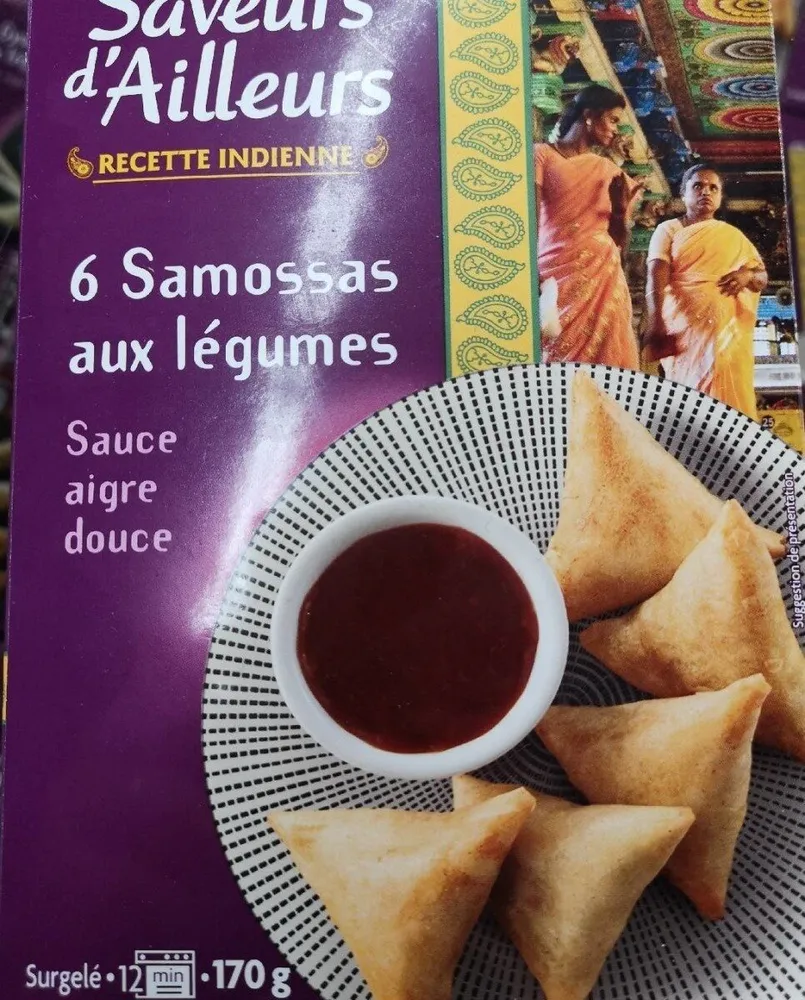 6 Samossas aux légumes sauce aigre douce
