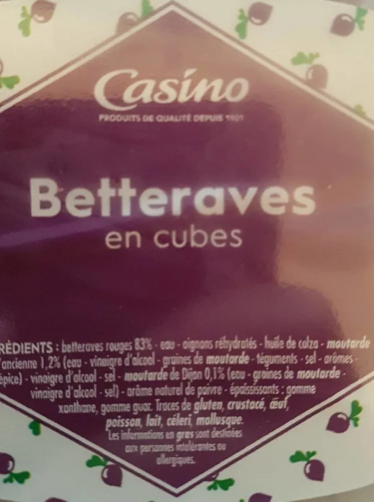 Betteraves en cubes