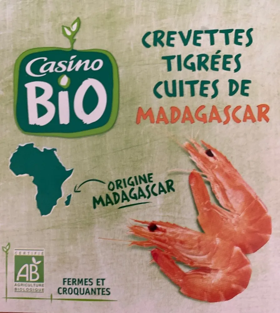 Crevettes tigrées cuites de MADAGASCAR