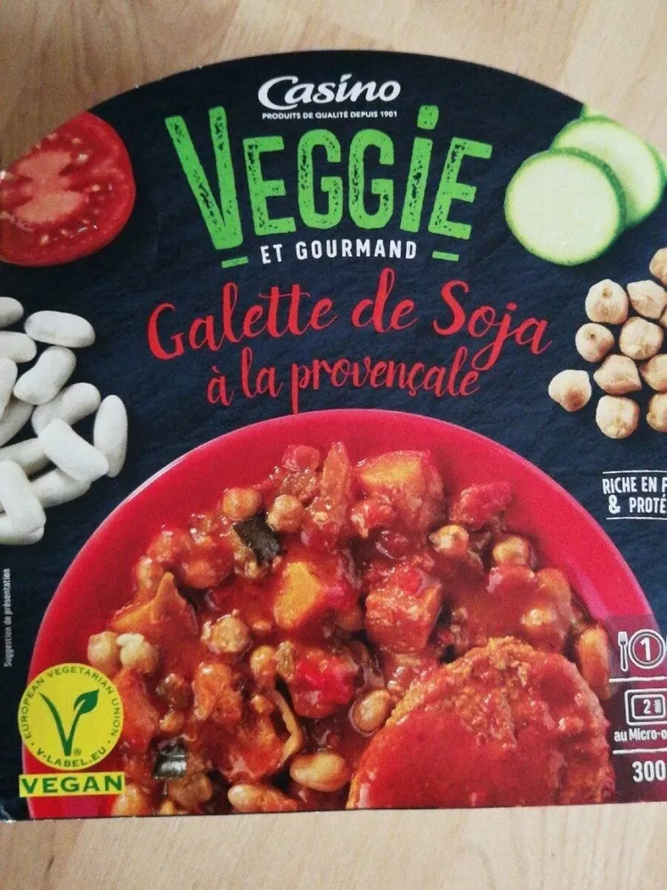 Galette de soja à la provençale et légumes