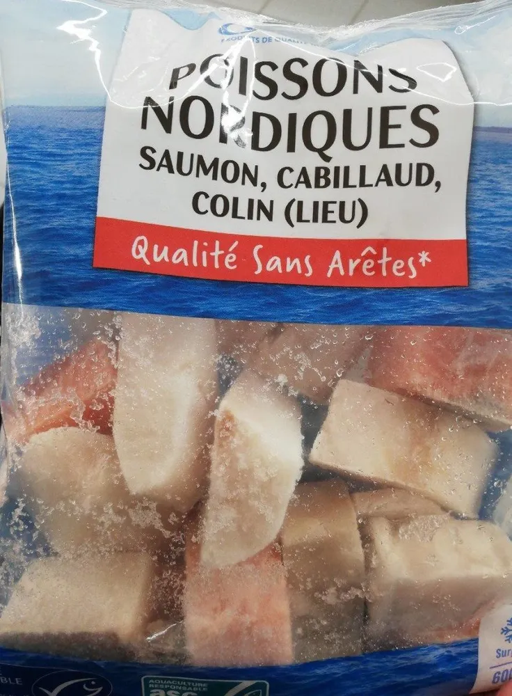 Poissons Nordiques Saumon, Cabillaud, Colin