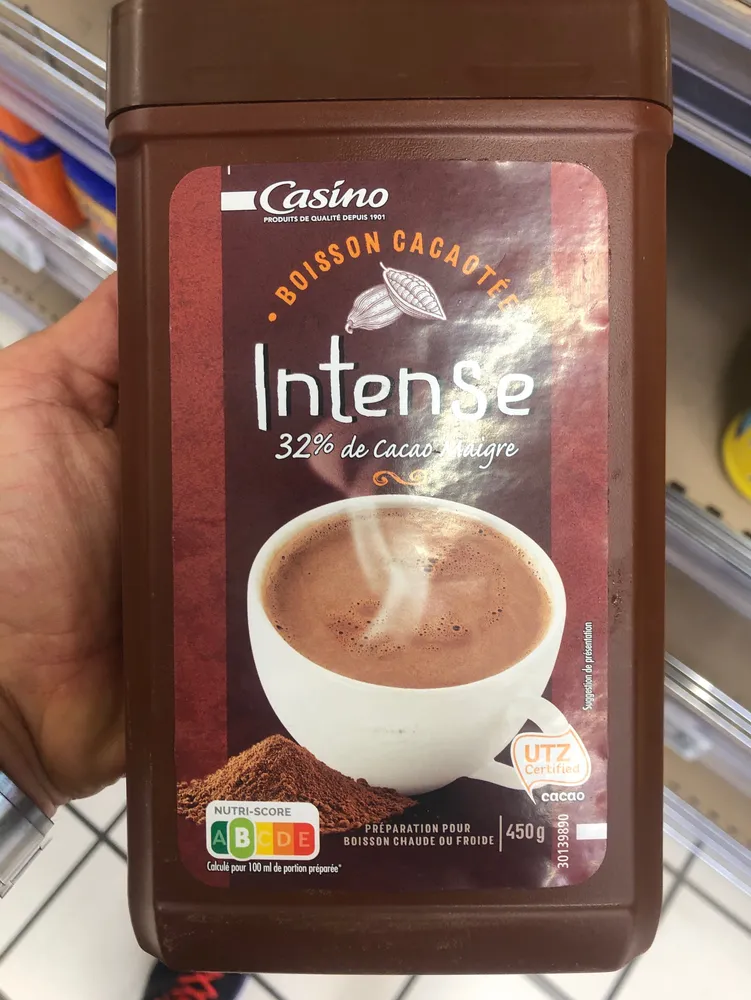Boisson cacaotee intense