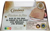 Bloc de foie gras de canard du SudOuest avec morceaux, lyre intégrée