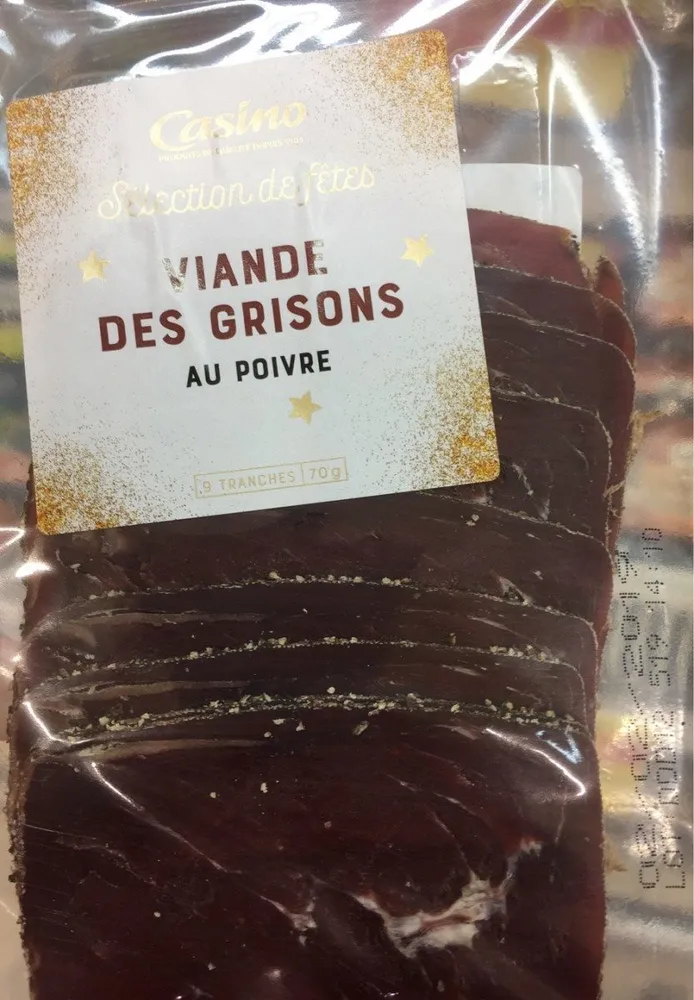 Viande des Grisons au poivre 9 tranches