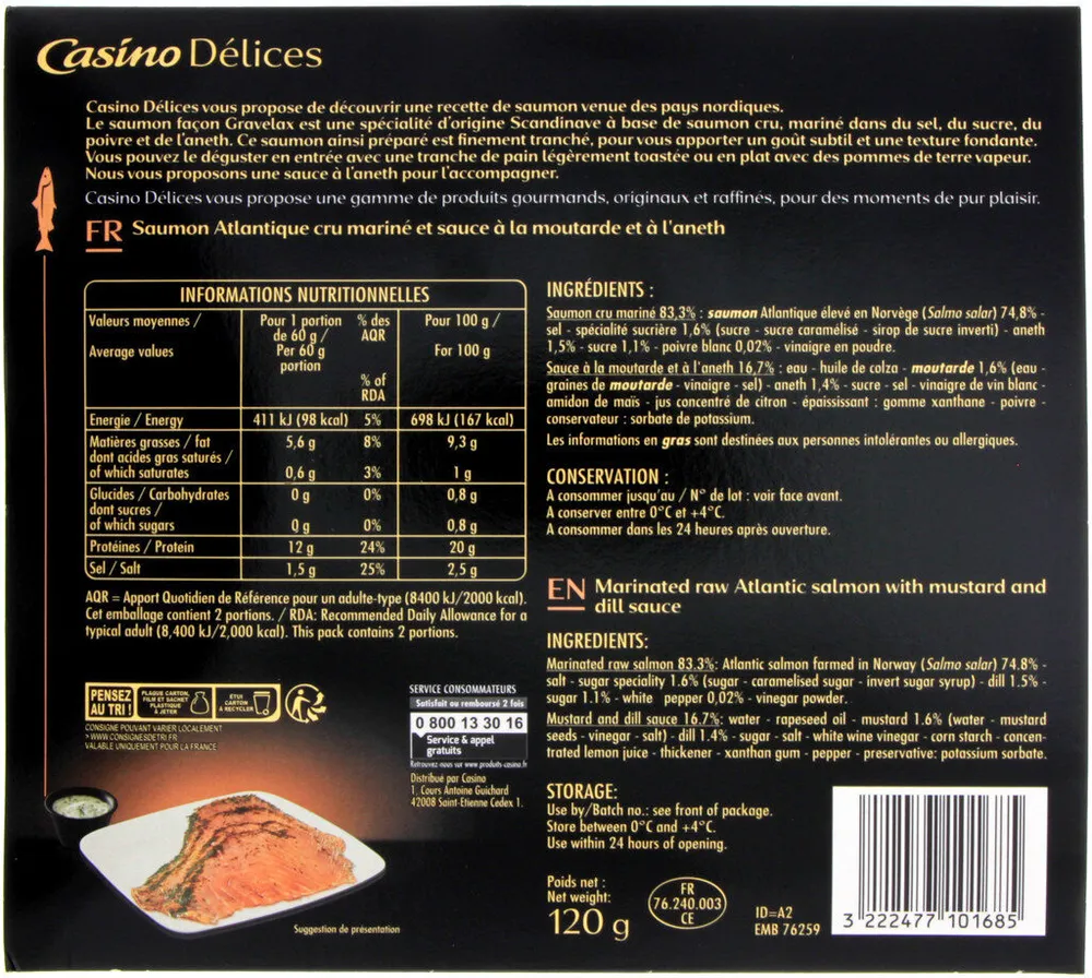 Le Fabuleux Saumon façon gravelax et sa sauce à l'aneth