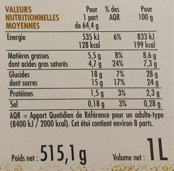 Bûche glacée Vanille caramel