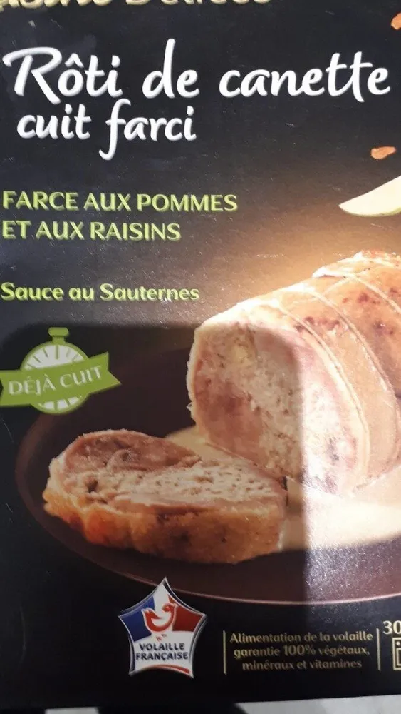 Rôti de canette cuit farci
