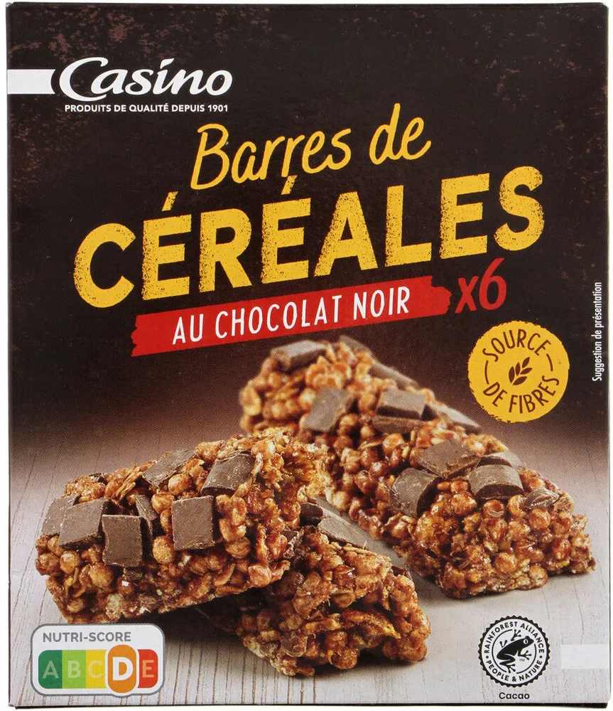 Barres de céréales chocolat noir casino