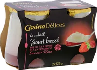 Yaourt brassé Le Subtil fraise framboise saveur rose