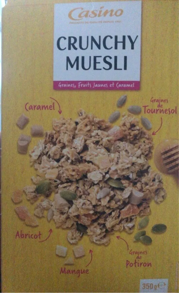 Crunchy Muesli graines fruits jaunes caramel