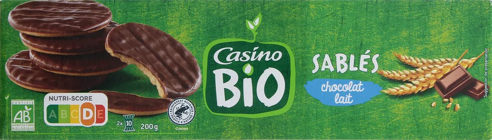 Sablés chocolat au lait  bio