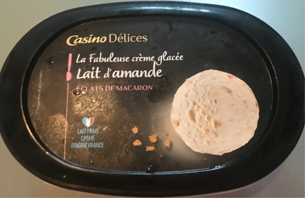 La Fabuleuse crème glacée Lait d'amande Eclats de macaron
