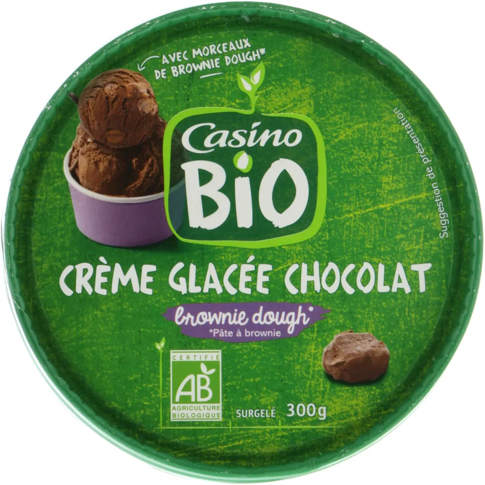 Crème glacée chocolat brownie dough* (*pâte à brownie) Bio