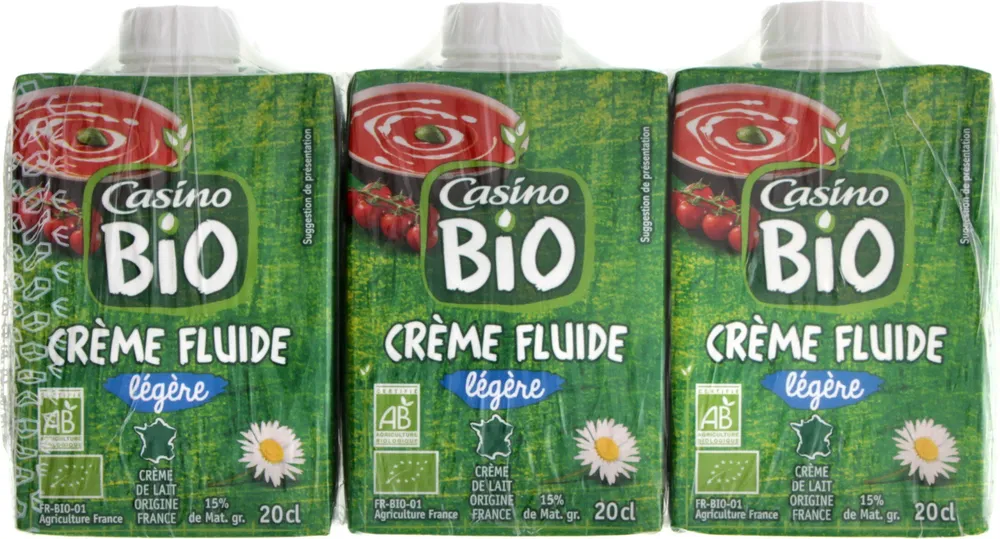 Crème fluide légère 15% de mat. gr.
