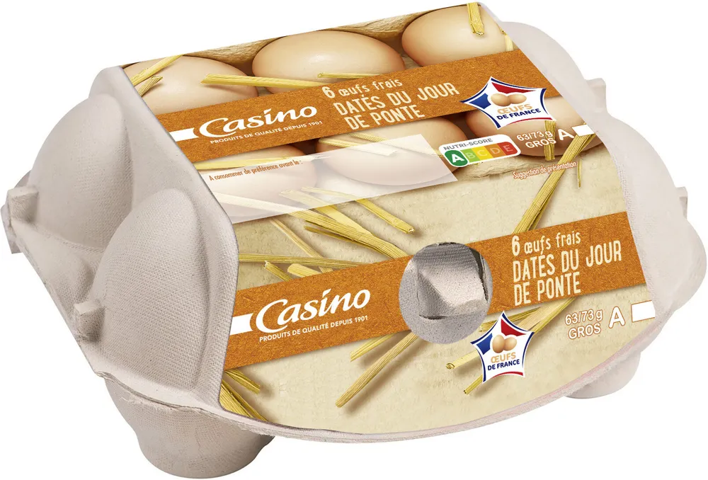 6 oeufs frais GROS DATÉS DU JOUR DE PONTE