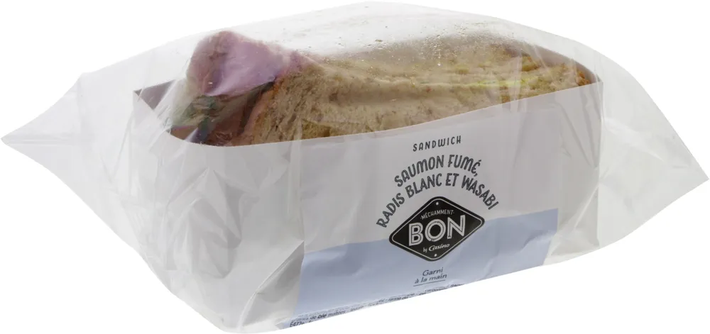 Sandwich Saumon fumé Radis blanc et wasabi