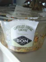 Salade lentilles corail chevre raisins secs
