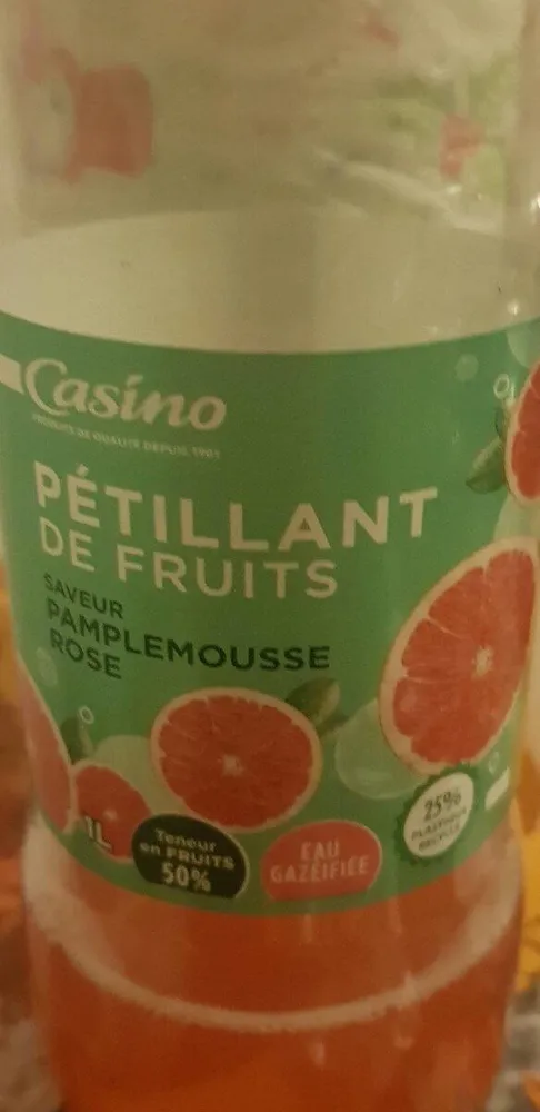Pétillant de fruits saveur pamplemousse rose