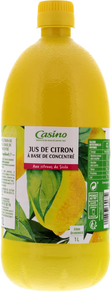 Lemon juice from concentrate