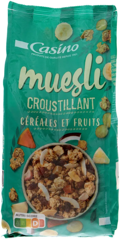Muesli croustillant cereales et fruits
