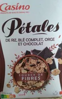 Pétales de riz, blé complet, orge et chocolat