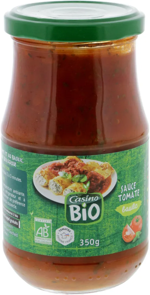 Sauce tomates basilic bio
